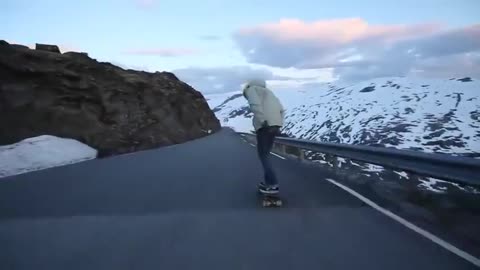 SKATEBOARDING DOWN A NORWEGIAN MOUNTAIN PASS