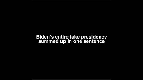 Biden's entire fake Presidency summed up in one sentence.