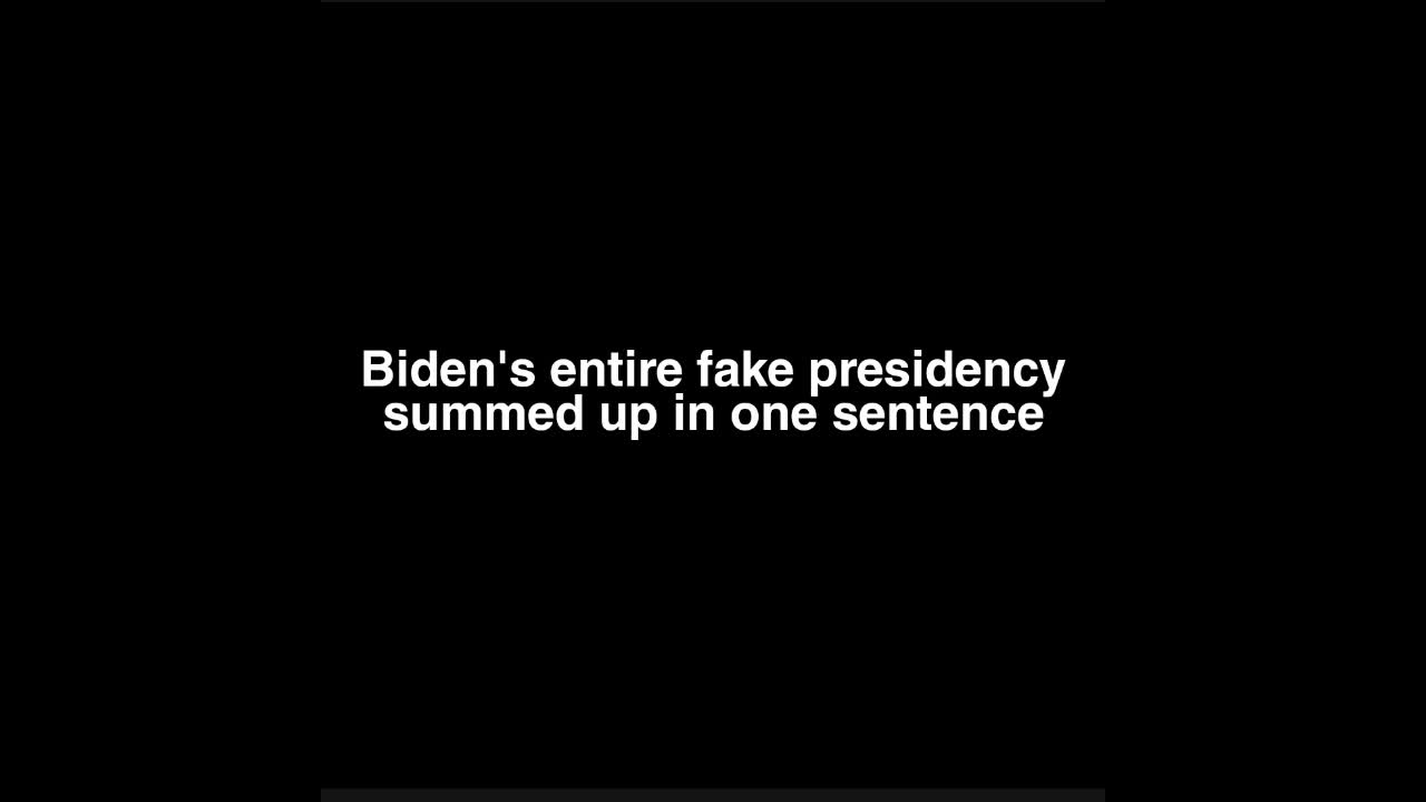 Biden's entire fake Presidency summed up in one sentence.