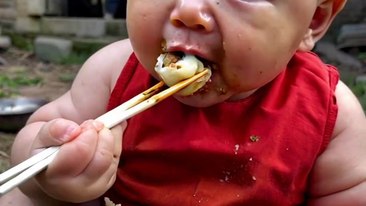 Baby eating video viral 🤣🤣