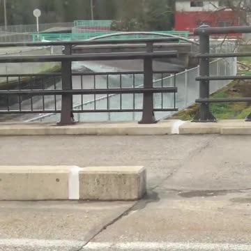 The powerful earthquake in western Japan triggered a striking flow of water in a river near Toyama.