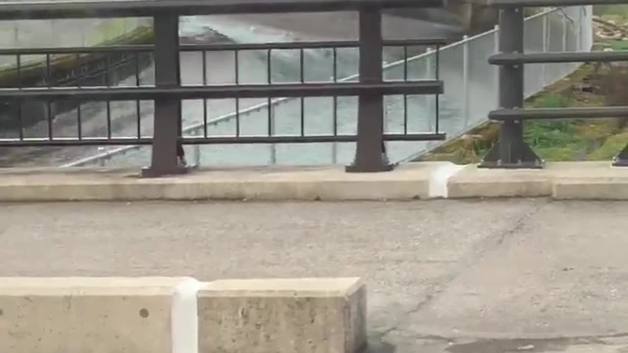 The powerful earthquake in western Japan triggered a striking flow of water in a river near Toyama.