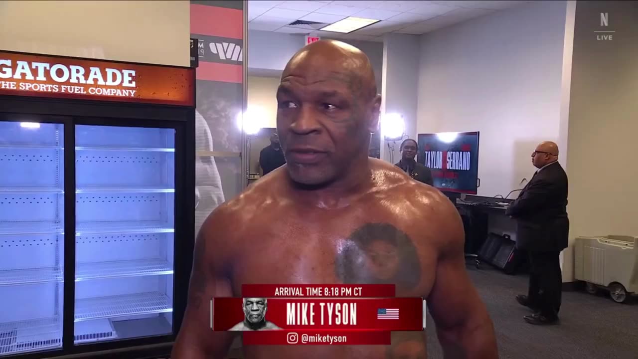 Mike Tyson's pre-fight interview got real cheeky.