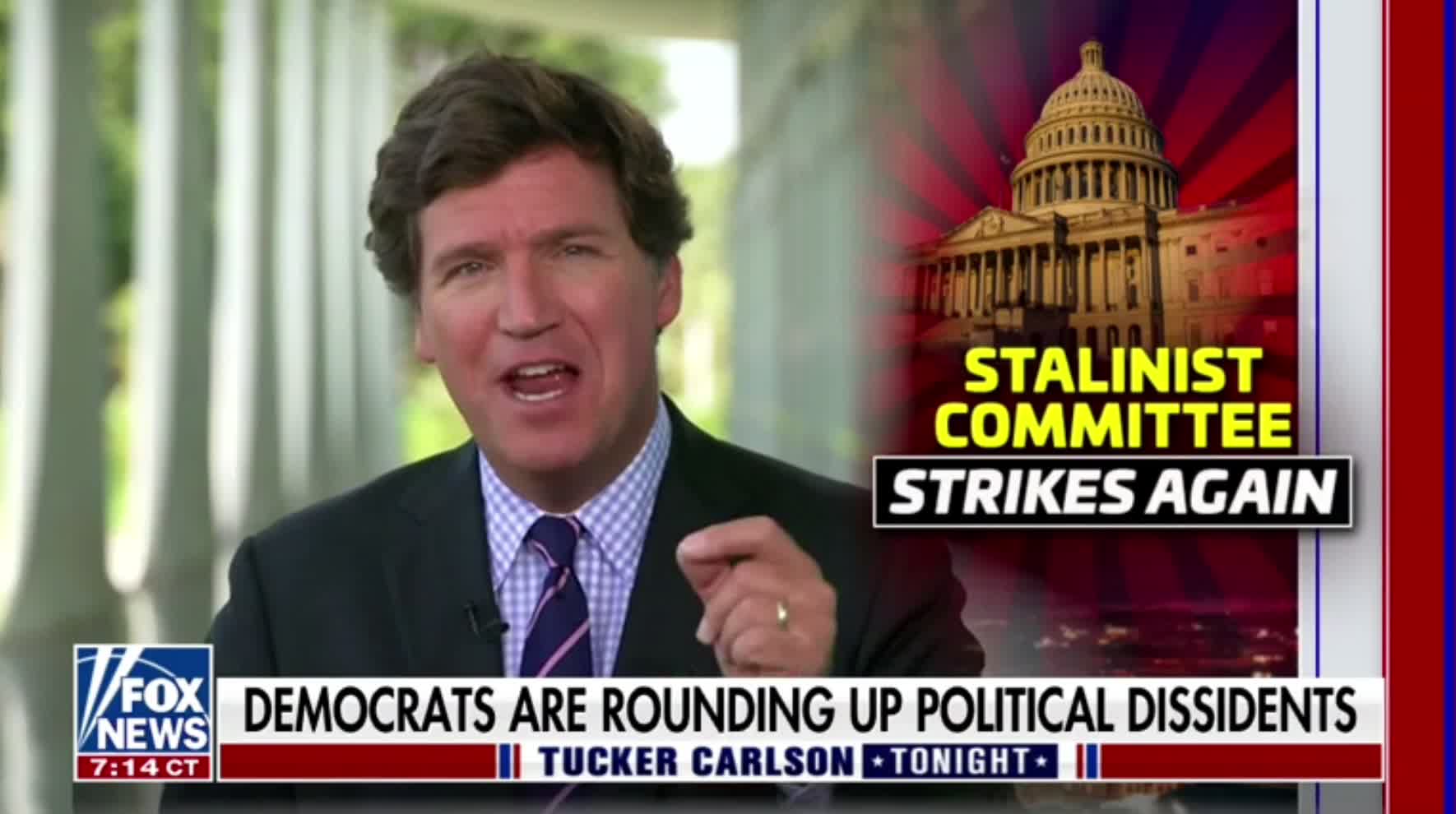 Tucker Carlson lists some of the political dissidents who the Biden admin has gone after