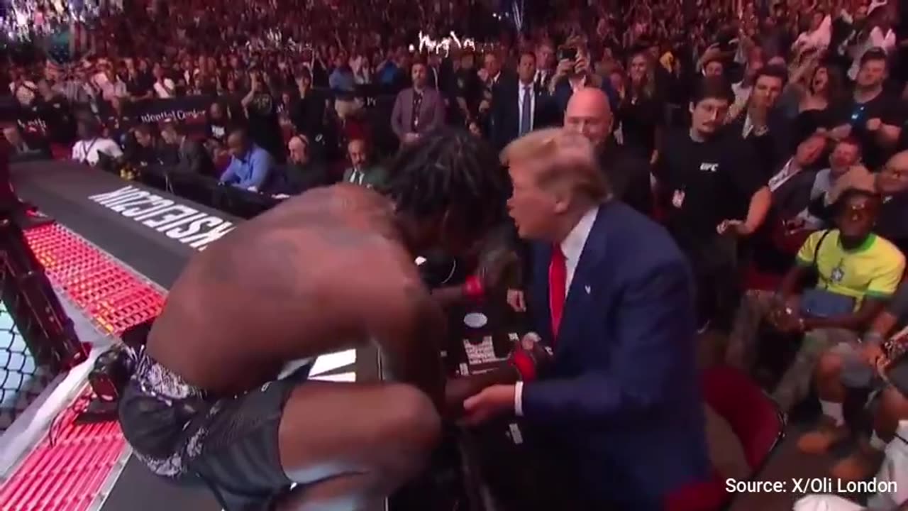 WATCH: Fighter Kevin Holland Immediately Celebrates Victory With Trump At UFC 302