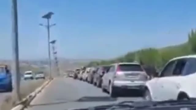 The longest car line over a fuel station in lebanon!