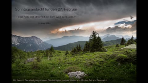 Sonntagsandacht für den 27. Februar