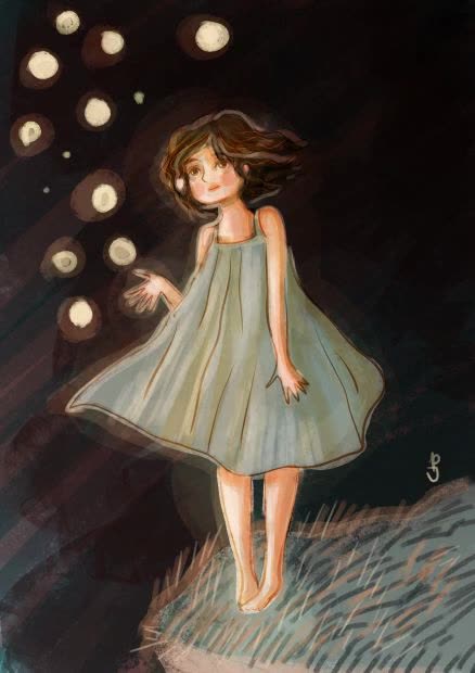 Quick drawing of a star girl