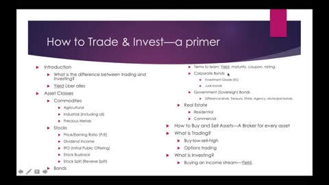 Weekly Webinar #8 - How to Trade & Invest—a primer