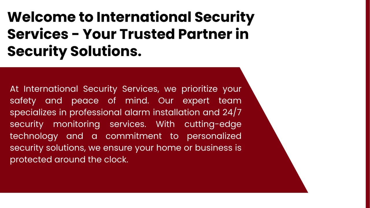 Alarm Installation & Monitoring Security Services