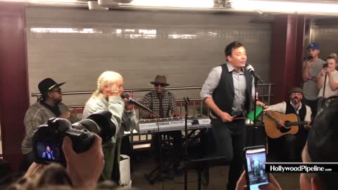 Christina Aguilera and Jimmy Fallon Perform in NYC Subway in Disguise