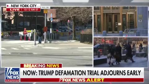 The defamation trial involving Trump adjourns ahead of schedule.