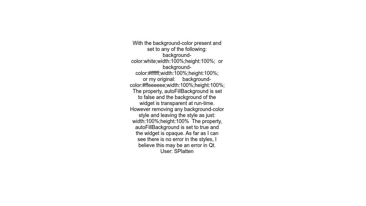 QWidget background transparent