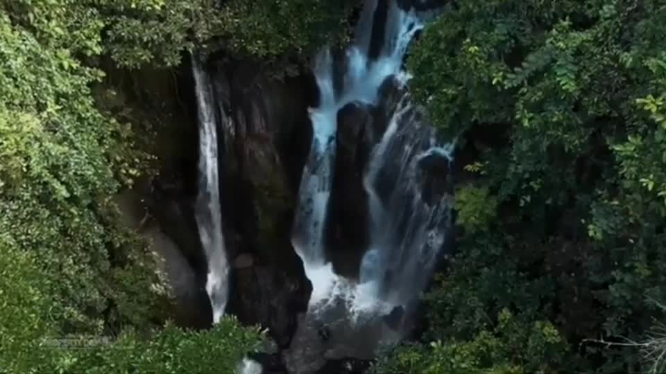 flowing waterfall view