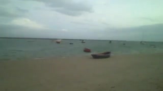 Filming the fishing boats at sea at dusk, the beach was filling up [Nature & Animals]