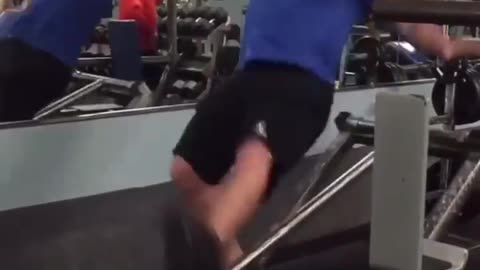 Man fall down while doing workout