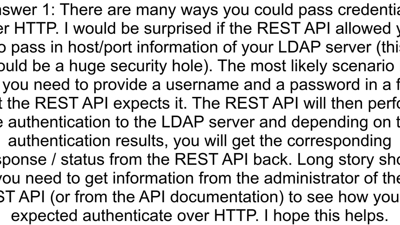 How to connect to HTTP Rest API that authenticates with LDAP