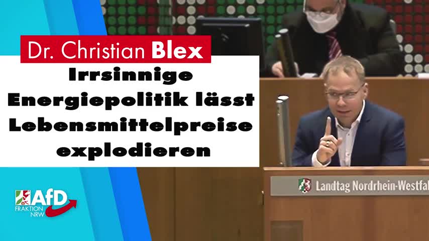 Irrsinnige Energiepolitik lässt Lebensmittelpreise explodieren - AfD Dr. Christian Blex