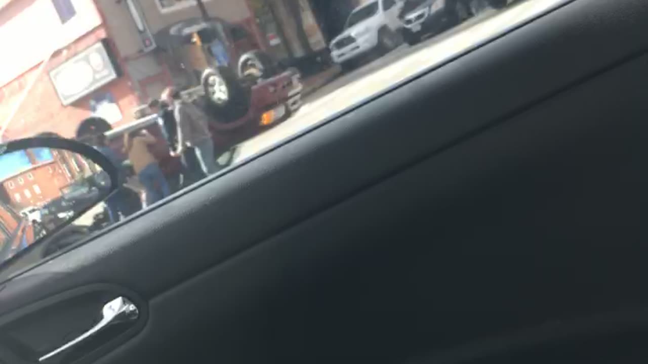 Crazy Car Accident!! (vehicle flipped)