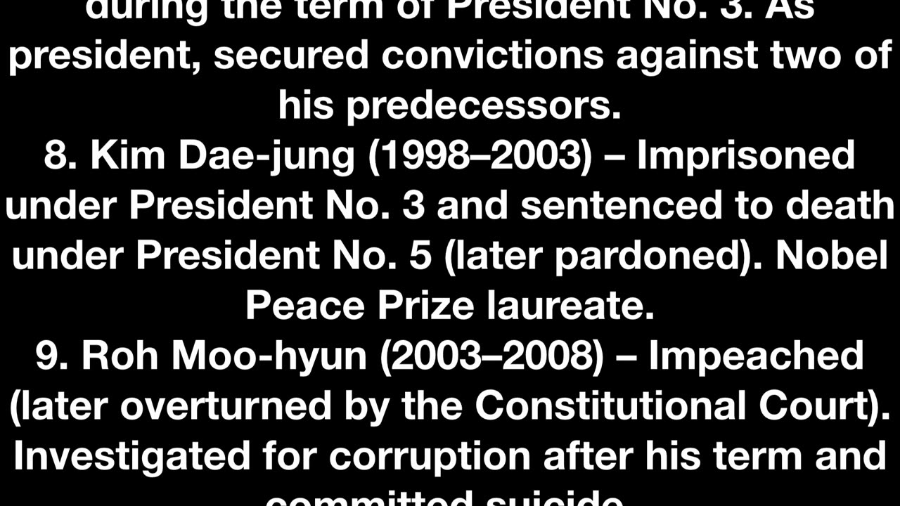 Presidents of South Korea and their career “epilogue”.
