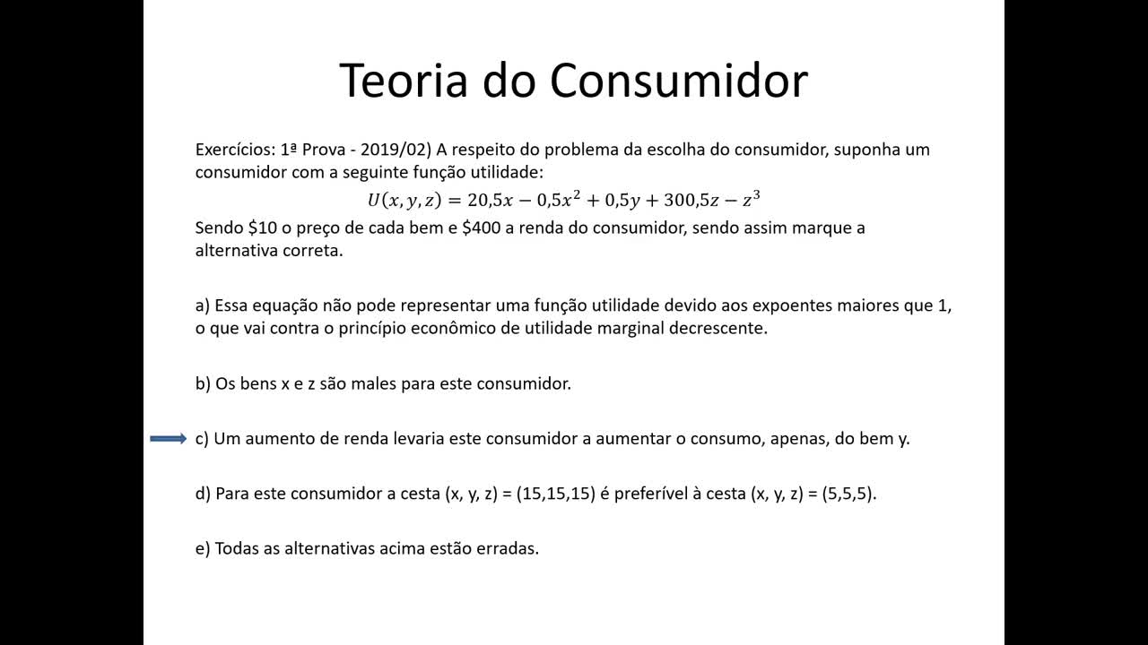 Microeconomia 051 Teoria do Consumidor Exercícios continuação 4 e Curva de Demanda Individual