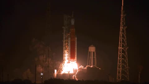 Slow Motion Liftoff of NASA's Artemis I Moon Rocket