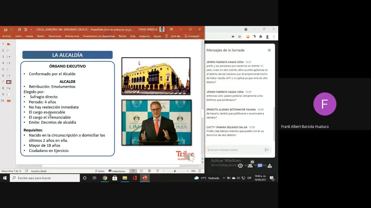 TRILCE SEMESTRAL 2021 | SEMANA 16 |CÍVICA: GOB. LOCALES