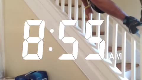 Guy jumps from banister hand rail onto table full of empty beers and friend id background is clearly annoyed