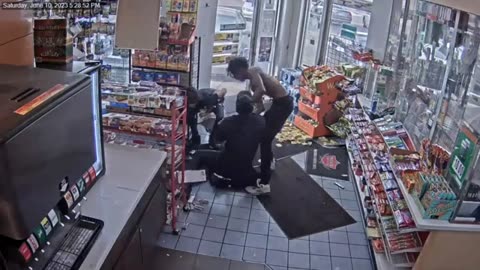 Surveillance video shows Detroit officer ambushed at gas station