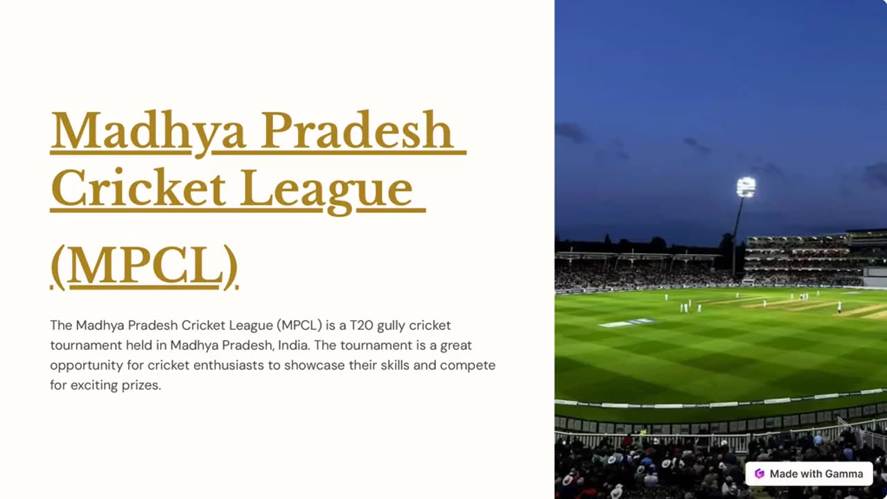 How to Register for the Madhya Pradesh Cricket League (MPCL) – T20 Gully Cricket