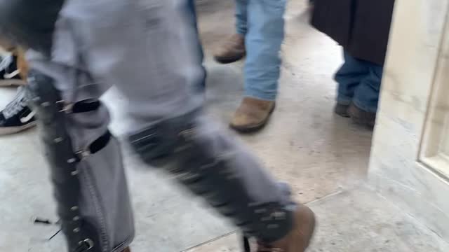 Trump Supporters storm Capitol Building and Blow Horns into Building