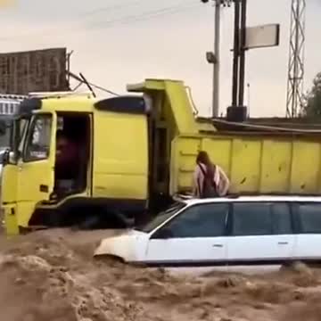 Truck driver rescued family during flood