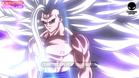 Goku transforms into SSJ Infinity after seeing the death of his friends