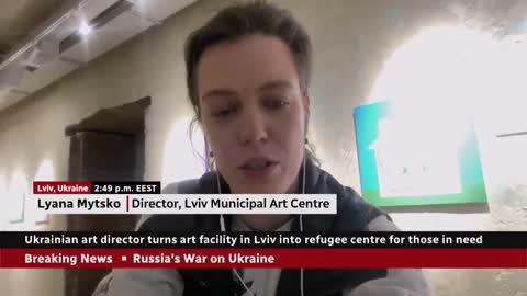 Art centre in Lviv turned into refugee centre