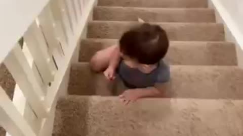 Cute baby plays