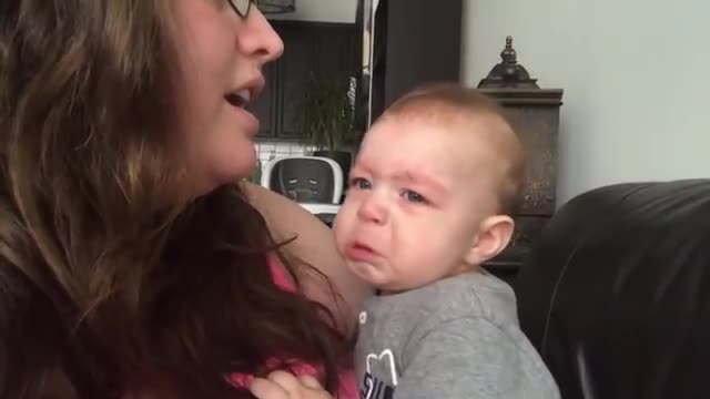 Baby Gets Emotional When Mom Sings Opera, so cute!!