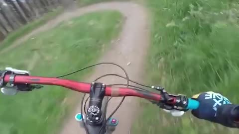 Collab copyright protection - mountain bike red handle bars pov