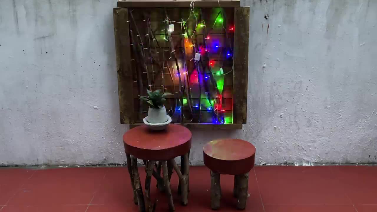 Decorate Your Home From Wood Pallet,Twigs And Cement .Making Coffee Table - Chairs And Lampes .