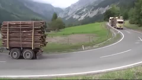 Dangerous Road - Most Unbelievable Heavy Truck Passing! MUST SEE