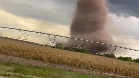 Terrifying tornado in Rush Center, Kansas, USA