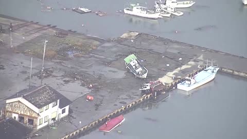 Drone footage reveals quake damage in Japan