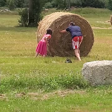 Hay bale flipping