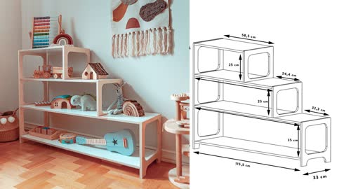 Hot sale stepped bookshelf for kids in 2022