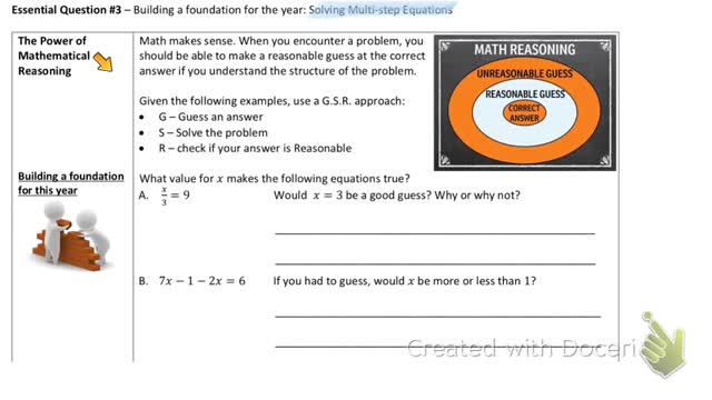 Solving Multi Step Equations