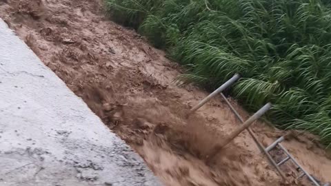 Wildly Rushing River Water