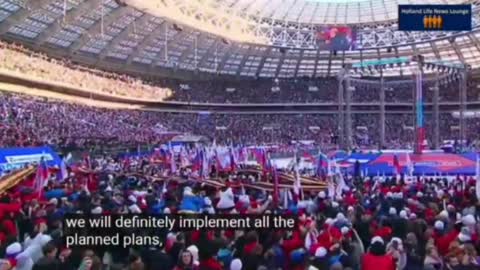 Putin Speaks to Huge Crowd about the War