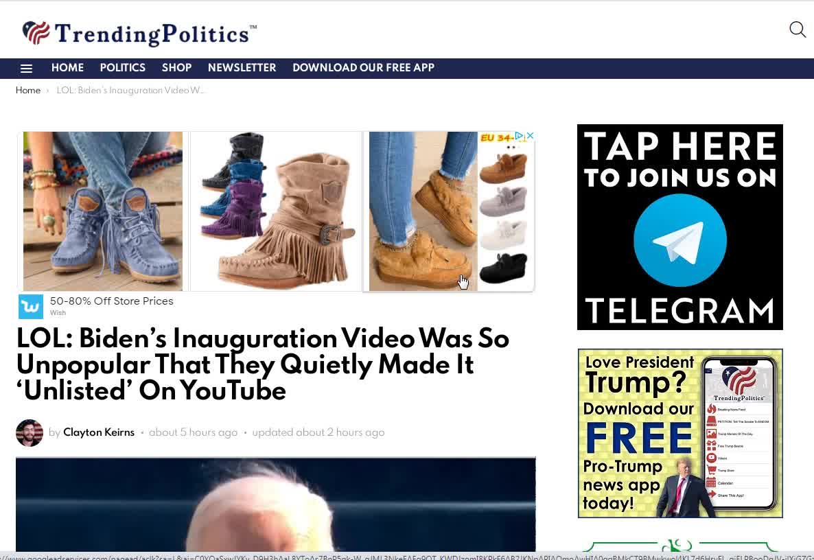 Biden's Inauguration Video is SO UNPOPULAR they delisted it.
