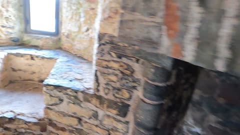 Exploring Tudor castle in Wales.
