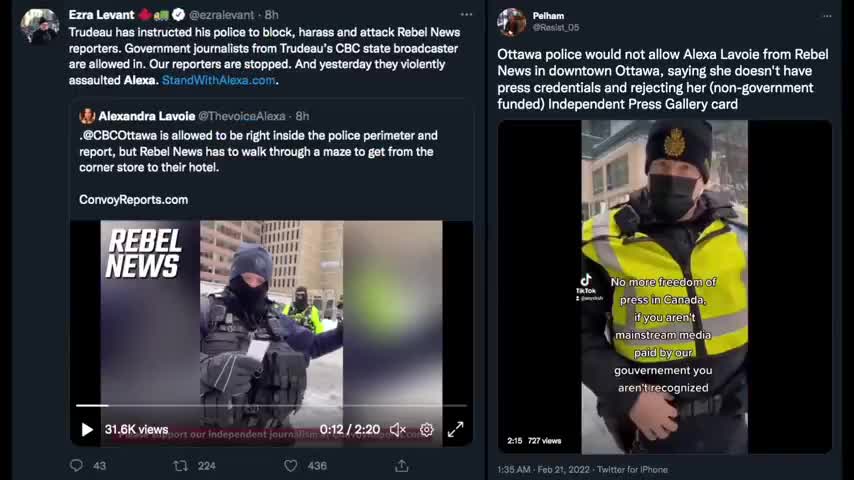 IN Ottawa UN police HITS & SHOOTS Alexa from Rebel Media WAR CRIMES