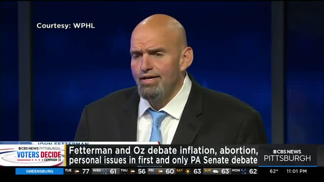 Pennsylvania Senate candidates John Fetterman and Mehmet Oz face off in debate